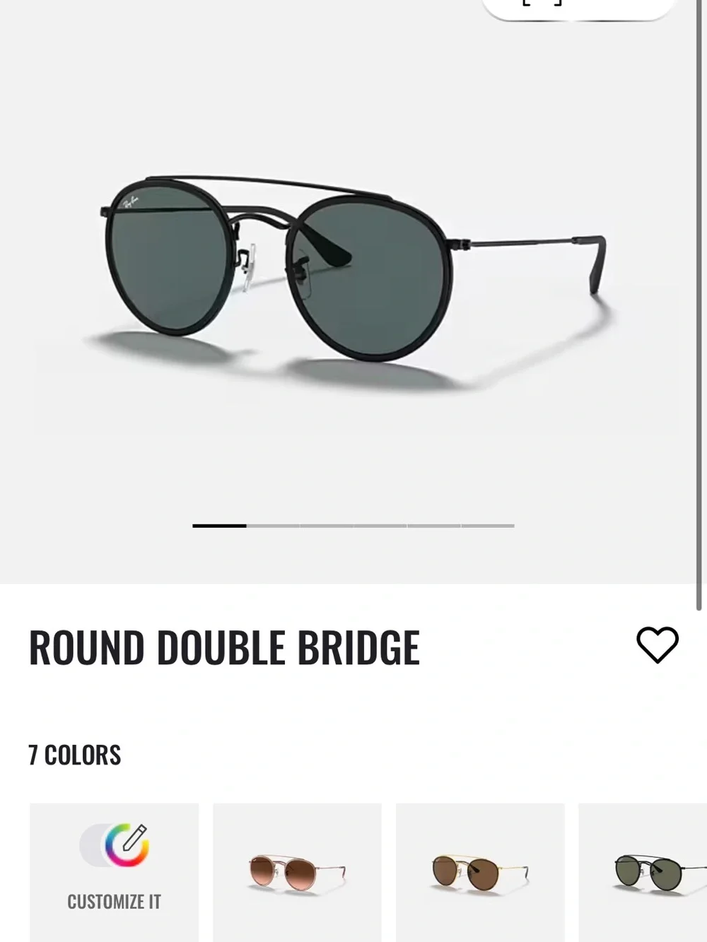 Ray-Ban Round Double Bridge Sunglasses in black
